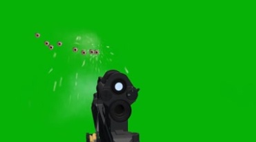 枪械射击弹孔绿屏抠像后期特效视频素材