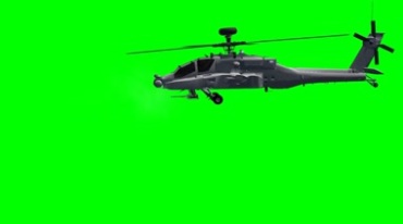 阿帕奇武装直升机机枪开火绿屏后期特效视频素材