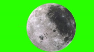 月球旋转表面荒芜绿幕抠像后期特效视频素材