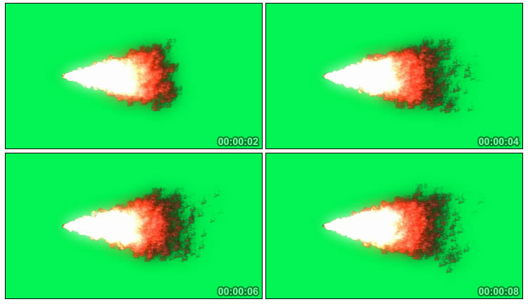 喷射火焰烈焰绿幕抠像后期特效视频素材