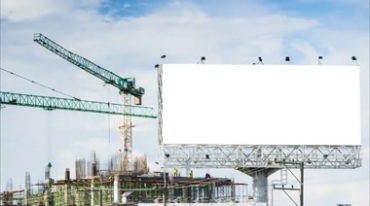 建筑工地广告牌绿色幕布抠像后期特效视频素材