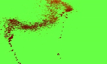 喷洒血点血迹斑斑绿屏抠像后期特效视频素材