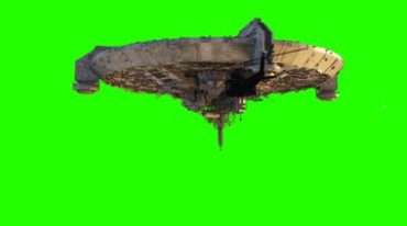 外星母舰战舰飞船基地绿幕抠像后期特效视频素材