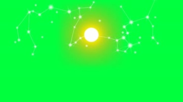 月亮星座中秋节天空背景绿屏抠像特效视频素材