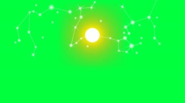 月亮星座中秋节天空背景绿屏抠像特效视频素材
