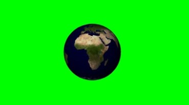 蓝色地球星球旋转绿屏抠像后期特效视频素材