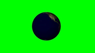 蓝色地球星球旋转绿屏抠像后期特效视频素材