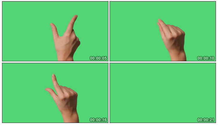 手指摆动造型手势手语绿幕抠像后期特效视频素材