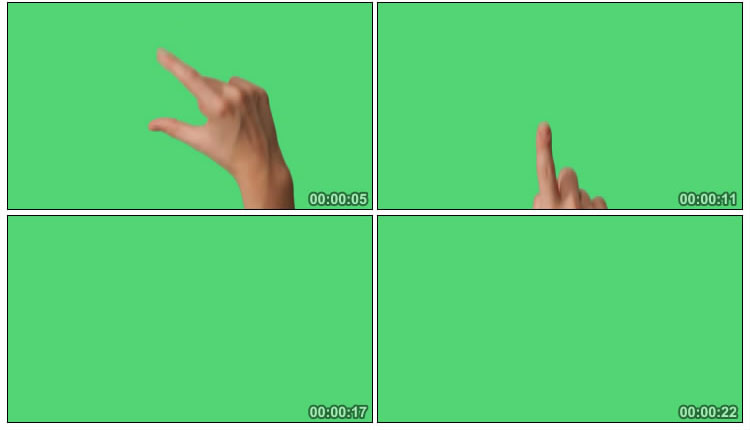 手指摆动手势手语绿屏抠像后期特效视频素材