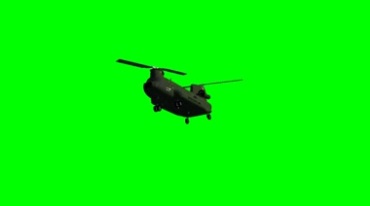 美国双旋翼直升机飞行空中爆炸绿屏后期特效视频素材