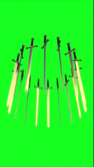 剑宗剑仙宝剑绿屏抠像后期特效视频素材