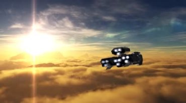 宇宙飞船太空战舰航行绿屏抠像特效视频素材