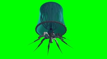 外星生物飞行器灯罩造型绿幕后期特效视频素材