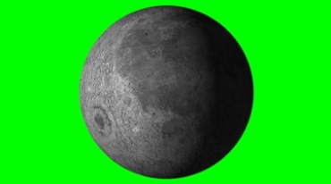 月球旋转绿幕抠像通道后期特效视频素材
