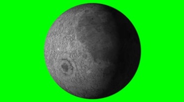 月球旋转绿幕抠像通道后期特效视频素材