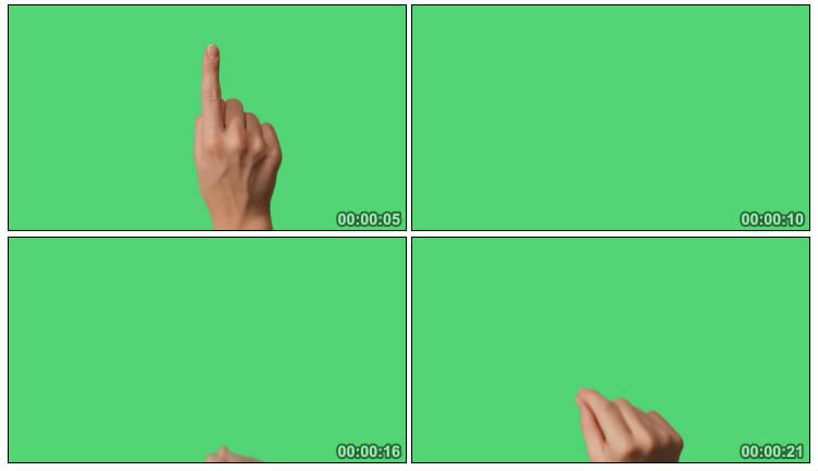 手指滑动点击摆动绿屏抠像后期特效视频素材