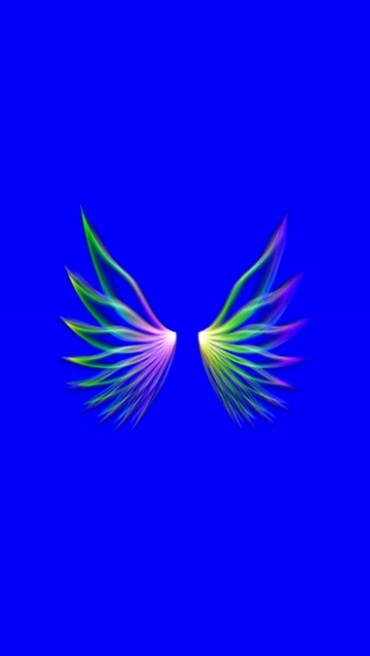 彩色水晶翅膀蓝屏抠像后期特效视频素材