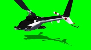 战狼直升飞机全方位旋转绿屏抠像后期特效视频素材