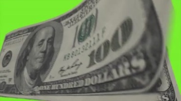 美元纸币美金绿幕抠像后期特效视频素材