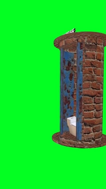 共享厕所公厕从地下自动升降绿幕特效视频素材