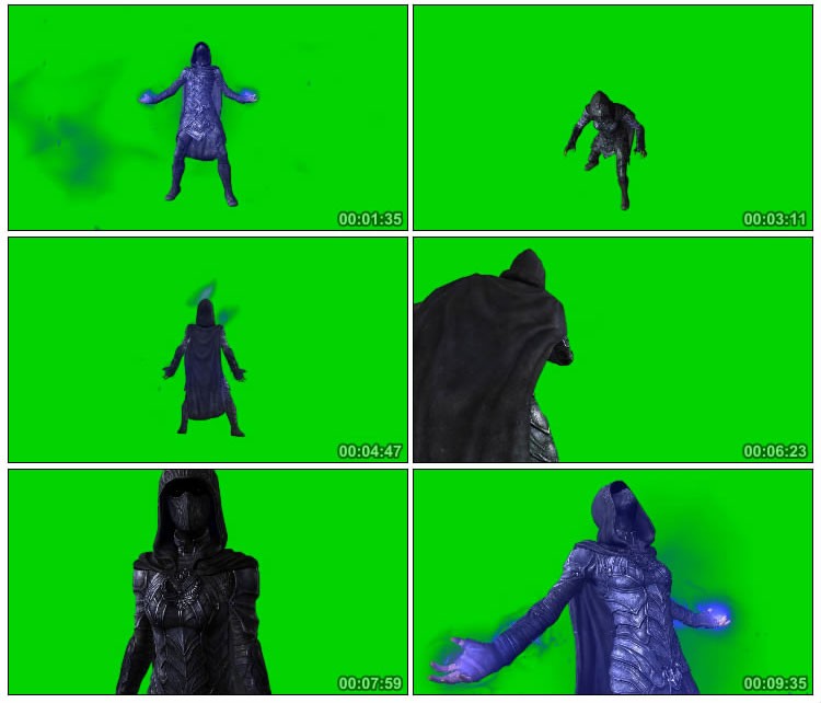 魔法战士施展力量影视人物绿屏抠像后期特效视频素材
