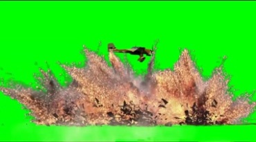 老式战斗轰炸机投掷炸弹爆炸绿幕抠像特效视频素材