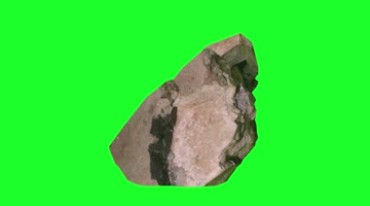 大块石头形态绿布抠像后期特效视频素材