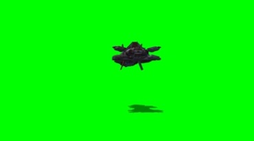 外星飞船战舰飞过影子绿屏抠像后期特效视频素材