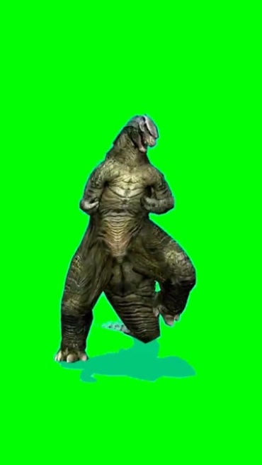 恐龙怪兽舞蹈跳舞绿屏抠像后期特效视频素材