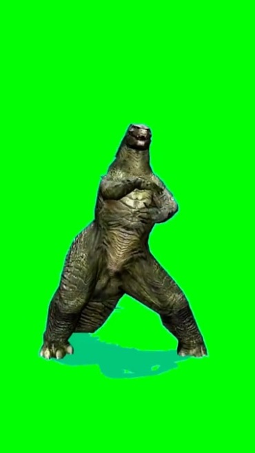 恐龙怪兽舞蹈跳舞绿屏抠像后期特效视频素材