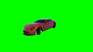 红色跑车小汽车声浪绿屏抠像后期特效视频素材