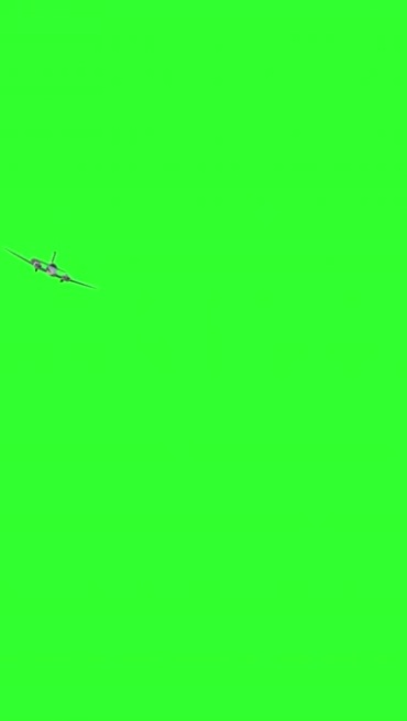 小飞机空中故障降落竖屏绿幕后期特效视频素材