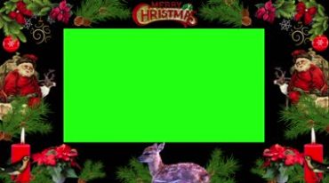 圣诞节装饰相框方框绿屏后期特效视频素材