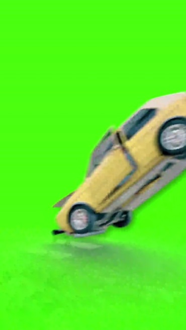 超能力阻挡汽车掀翻抛飞汽车绿屏后期特效视频素材
