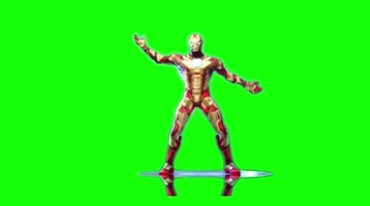 钢铁侠跳舞舞蹈绿屏抠像后期特效视频素材