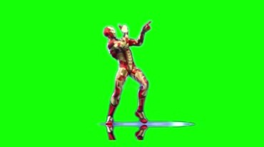 钢铁侠跳舞舞蹈绿屏抠像后期特效视频素材