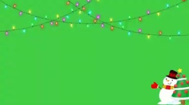 彩灯圣诞节元素圣诞老人雪橇绿幕特效视频素材