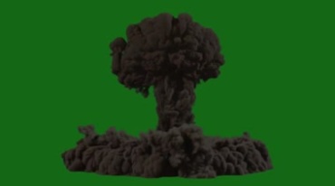 爆炸火焰蘑菇云黑烟绿屏抠像后期特效视频素材