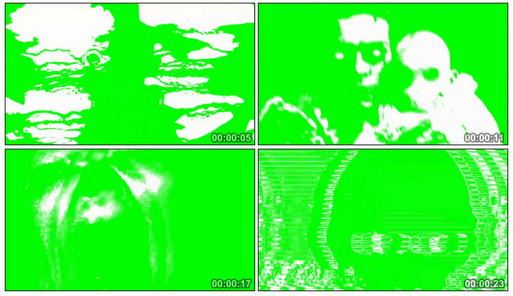 幻想幽灵鬼魂闪烁绿屏抠像后期特效视频素材