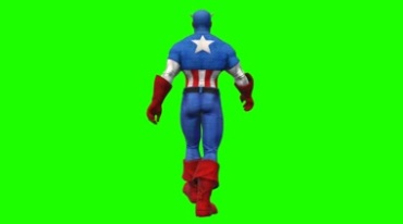 美国队长漫威超级英雄绿屏抠像后期特效视频素材