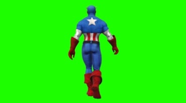 美国队长漫威超级英雄绿屏抠像后期特效视频素材