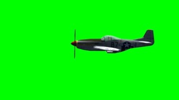 红尾飞机战机飞行绿屏抠像后期特效视频素材