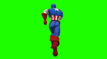 美国队长背影漫威英雄绿屏抠像后期特效视频素材