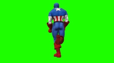 美国队长背影漫威英雄绿屏抠像后期特效视频素材