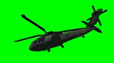 武装直升机飞行旋翼音效绿屏抠像后期特效视频素材