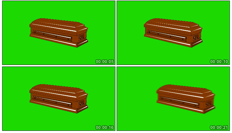 欧式棺材寿棺灵柩绿屏抠像后期特效视频素材