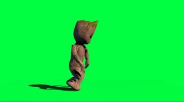 漫威格鲁特树人树妖跳舞绿屏抠像后期特效视频素材