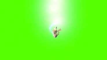 皮卡丘卡通形象绿屏抠图后期特效视频素材