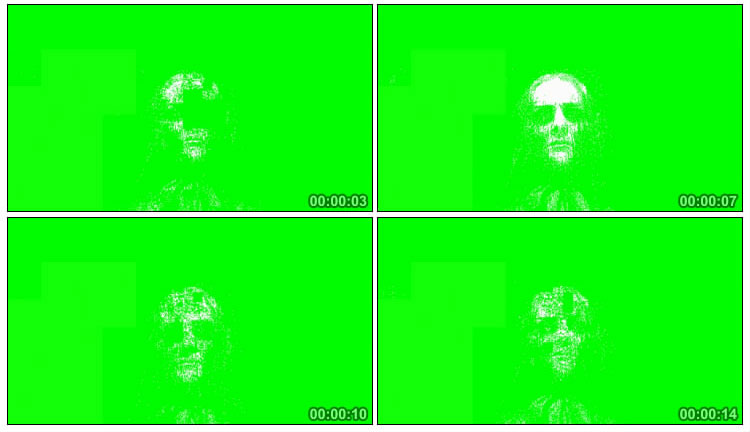 恐怖人头面具光影闪烁绿幕抠像后期特效视频素材