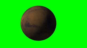 火星旋转星球转动绿屏抠图后期特效视频素材